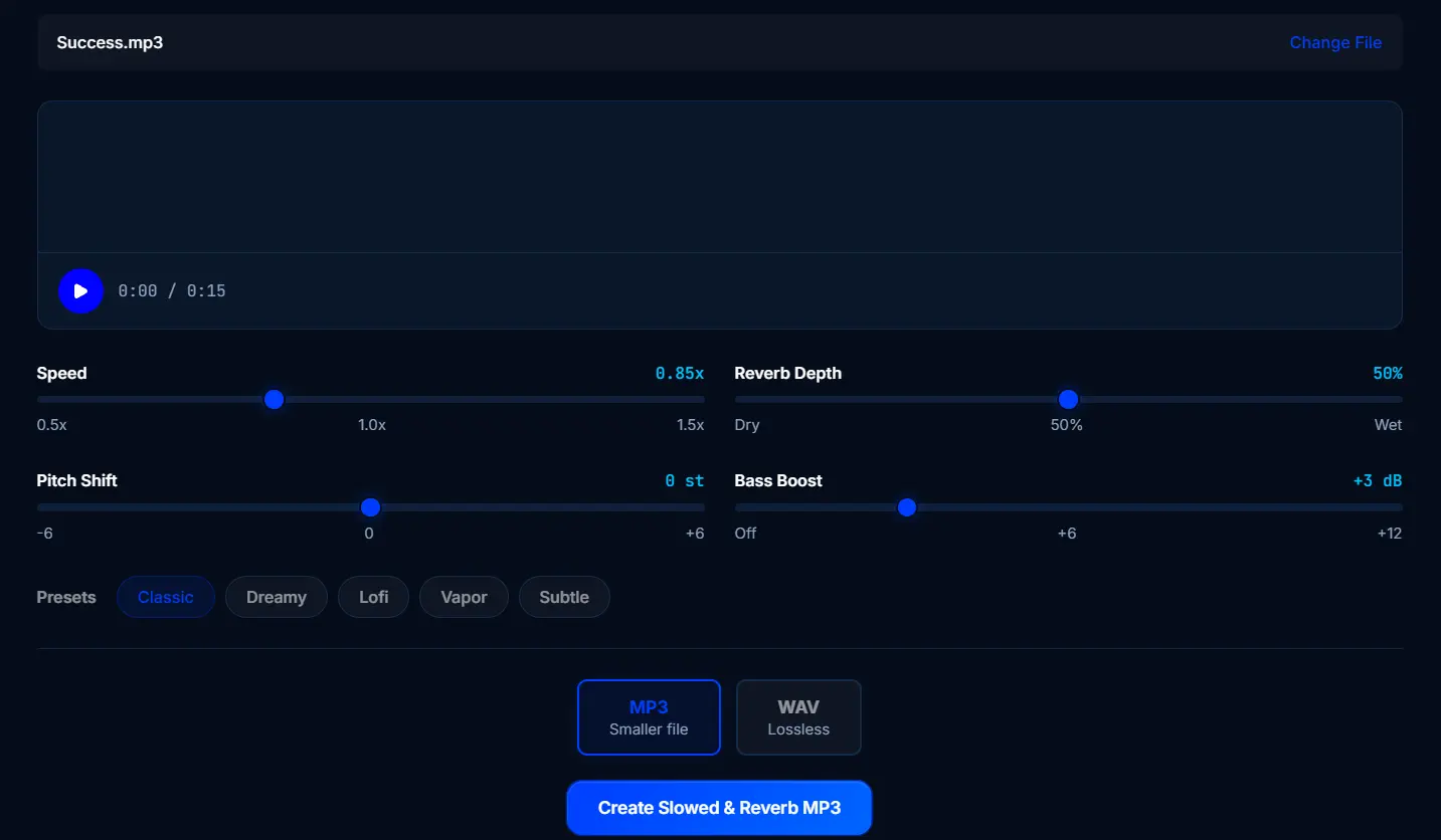 The SonicLab audio editor interface